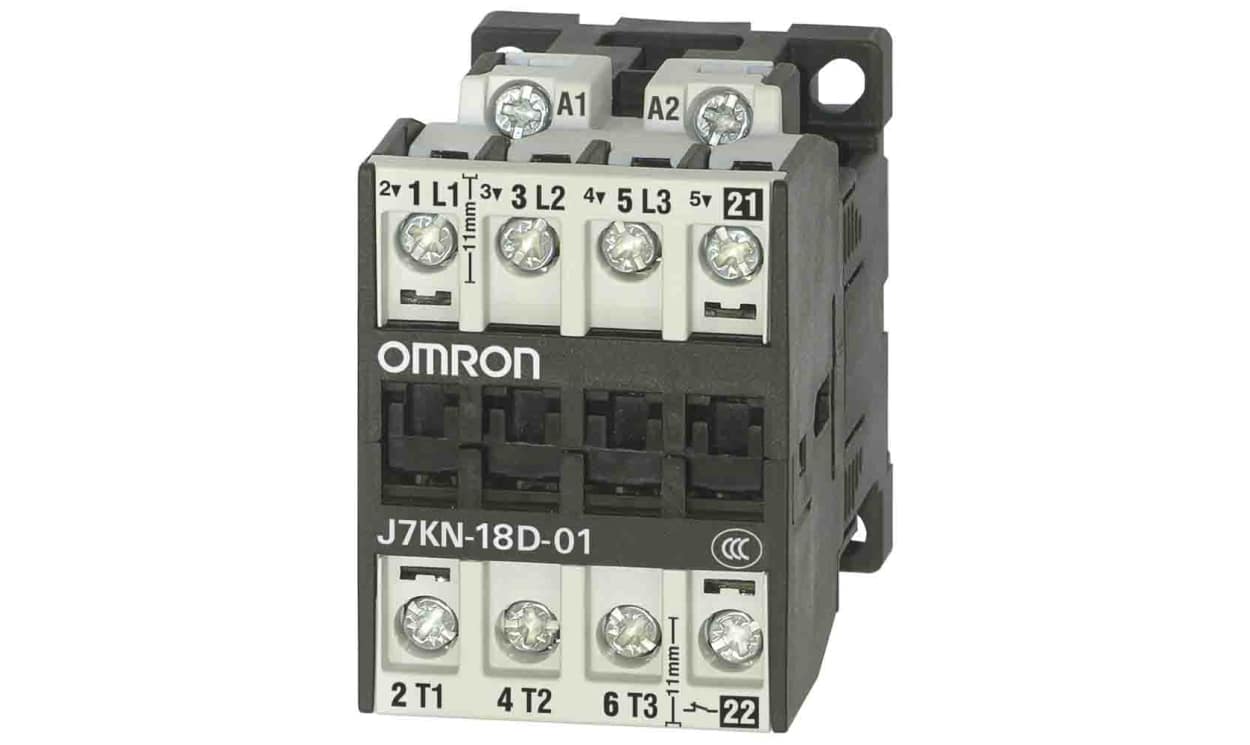 Omron J7KN-18D-01 24D, Contactor, 24 V dc Coil, 3-Pole, 18 A, 7.5 kW, 1NC + 3NO - generaltechuae