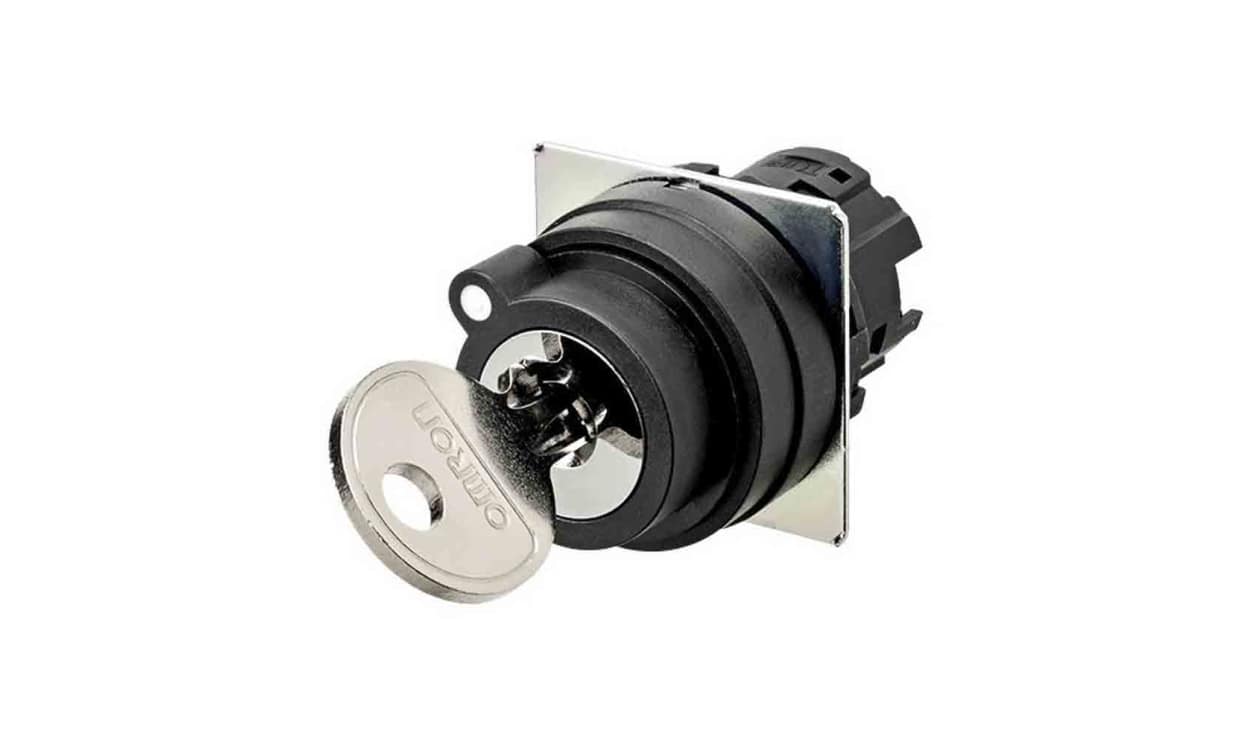 Omron A22NZ-2BM-01BA, A22NK 2-position Key Switch Head, 22mm Cutout