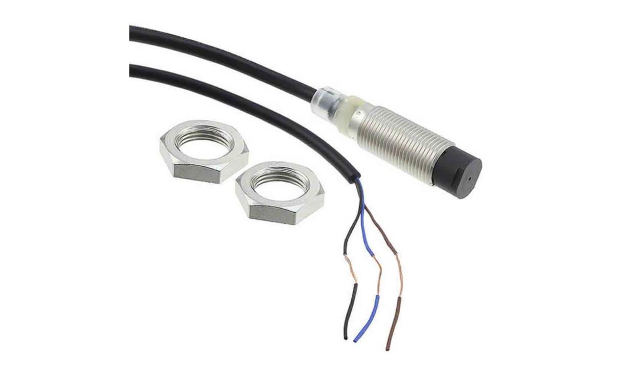 Omron E2B-M12KN08-WP-B1 5M, Inductive Threaded Barrel Proximity Sensor, M12, 8 mm Detection, PNP NO, 10 → 30 V dc - generaltechuae