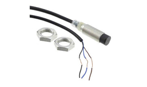 Omron E2B-M12KN08-WP-B1 5M, Inductive Threaded Barrel Proximity Sensor, M12, 8 mm Detection, PNP NO, 10 → 30 V dc