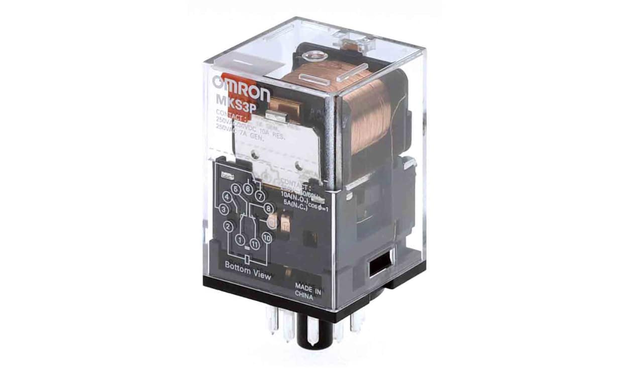 Omron MKS3P-5 DC24, Non-Latching Relay, 10A Switching Current, 3PDT