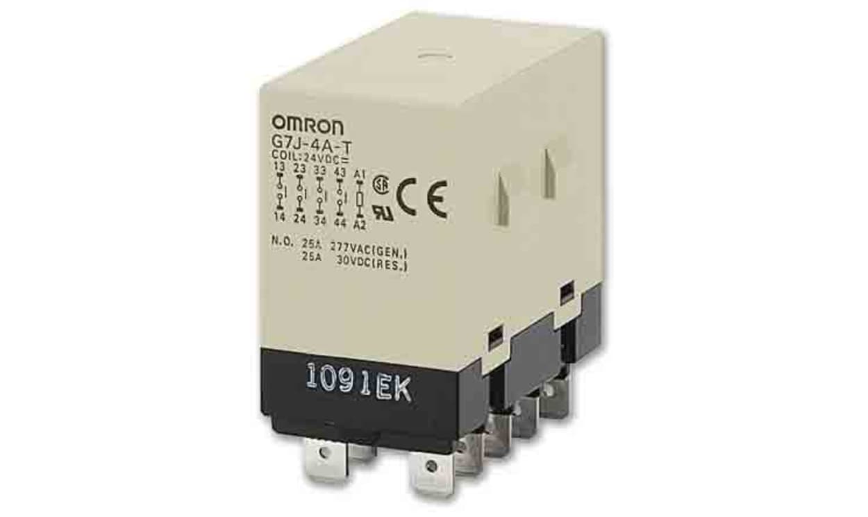 Omron G7J-2A2B-T 12VDC, Non-Latching Relay, 12V dc Coil, 25A Switching Current