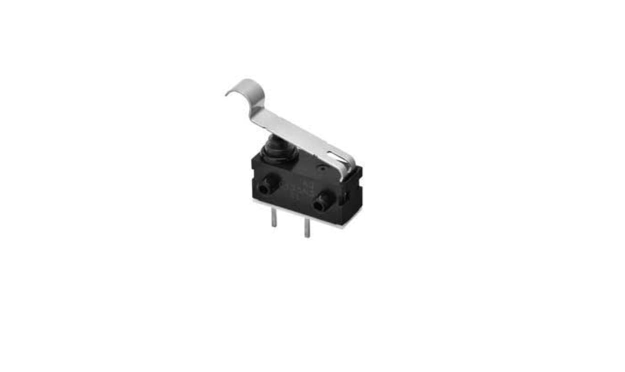 Omron D2AW-R1-EL053FL R, Long Straight Lever Subminiature Micro Switch, Left Angle PCB Terminal, SPST, IP67