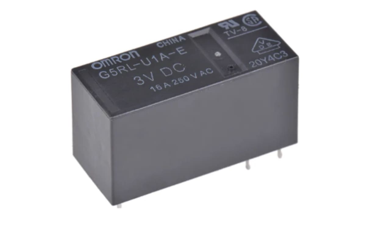 Omron G5RL-K1A-EL-HA DC24, PCB Mount Non-Latching Relay, 24V dc Coil, 16A Switching Current, SPST