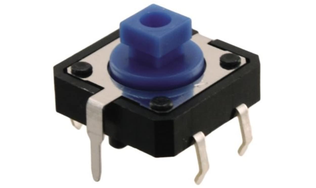 Omron B3F-5050, IP00 Blue Plunger Tactile Switch, SPST 50 mA Through Hole