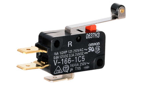 Omron V-166-1C5, Hinge Roller Lever Microswitch, Quick Connect Terminal, 16 A, SPDT, IP40