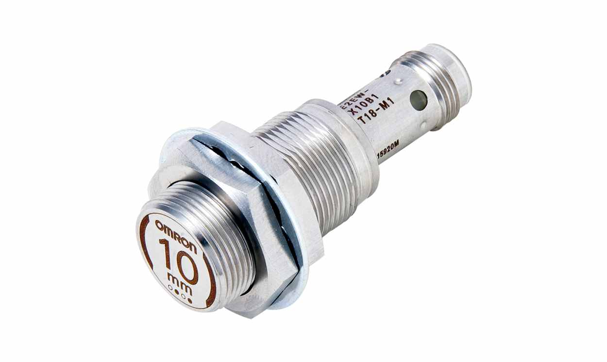 Omron E2EW-X10B3T18-M1, Inductive Threaded Barrel Proximity Sensor, M18, 10 mm Detection, PNP NO+NC, 10 → 30 V dc - generaltechuae