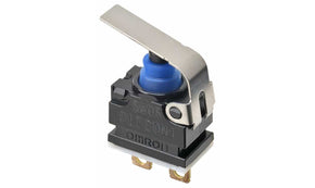 Omron D2GW-SC02M, Hinge Lever Subminiature Micro Switch, Solder Terminal, 1 mA, SPST -NC, IP67