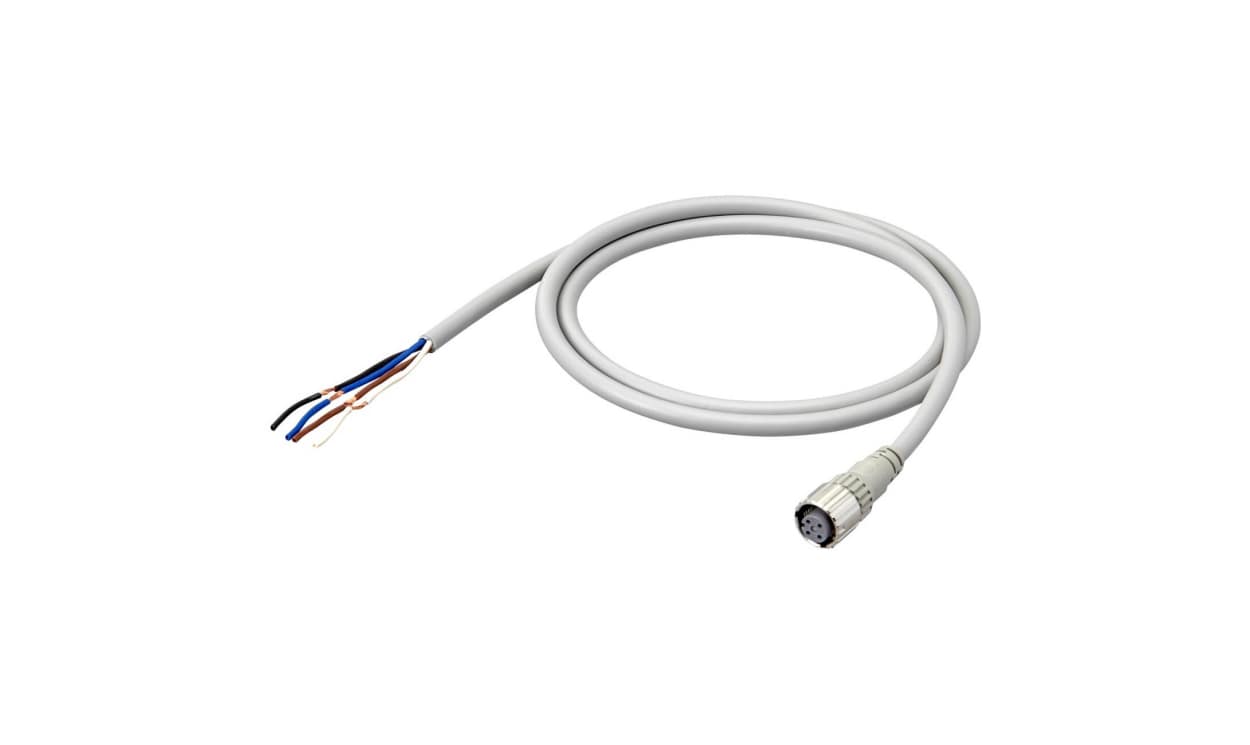 Omron XS5F-D421-E80-F, Straight Female M12 to Unterminated Sensor Actuator Cable, 3m