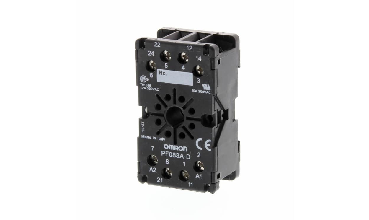 Omron PF083A-D, MKS 8 Pin 300V ac DIN Rail Relay Socket, for use with MK Series