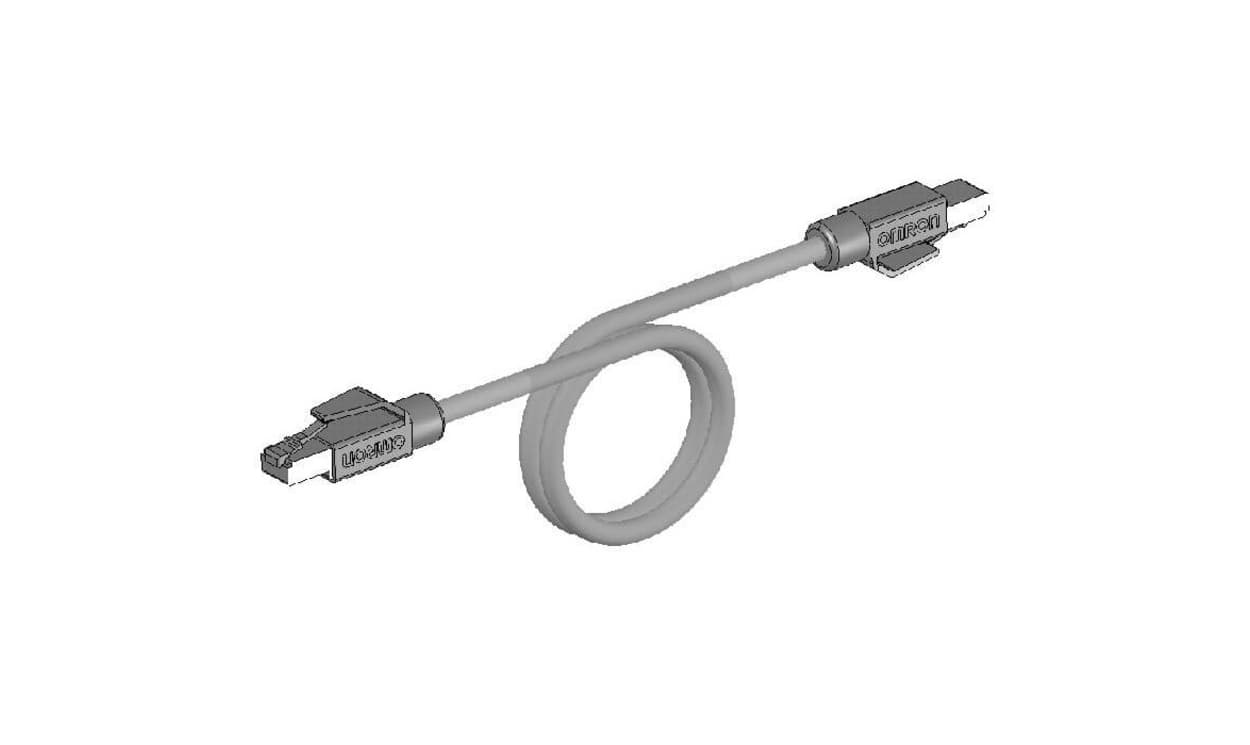 Omron XS5W-T421-GMD-K, , 5m Cat5e, Light Blue RJ45 to RJ45, None, Terminated