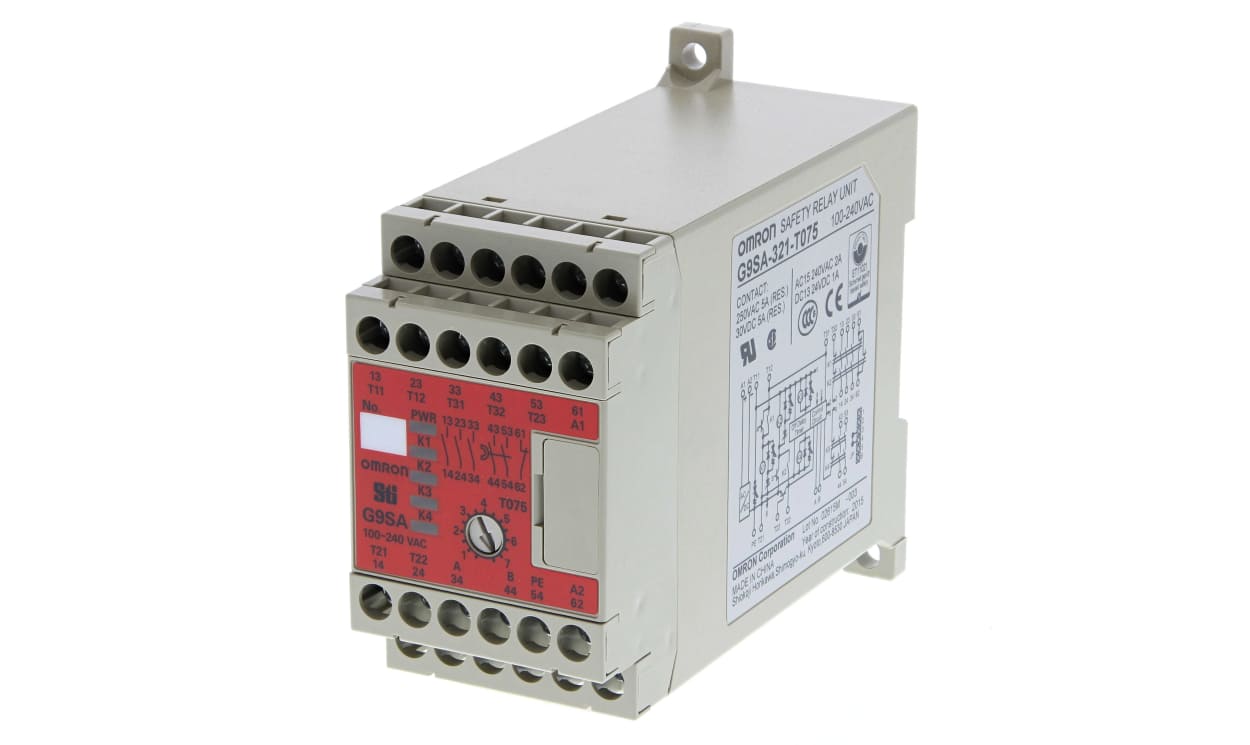 Omron G9SA-321-T30 AC/DC24, G9SA 1 Auxiliary Contacts Safety Relay 24V ac/dc, Dual-Channel 3 Safety Contacts