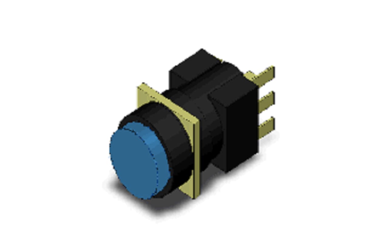 Omron A165-TAM-1, A16 Series Push Button Switch, Momentary, Panel Mount, SPDT, Blue LED, 30V dc, IP65