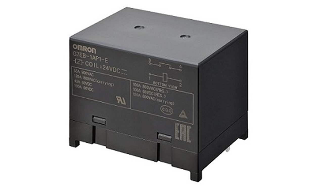 Omron G7EB-1A-E-DC12, PCB Mount Power Relay, 12V dc Coil, 100A Switching Current, SPST-NO