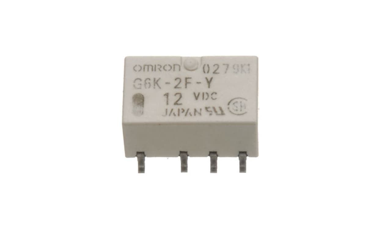 Omron G6K-2F-Y-TR DC5 BY OMR, Surface Mount Signal Relay, 5V Coil, 1A Switching Current, DPDT
