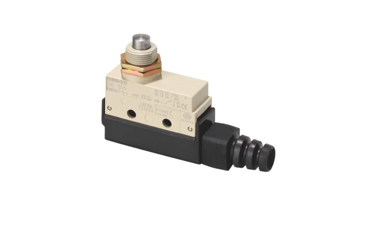 Omron SHL-Q55, SHL Series Plunger Limit Switch, NO/NC, IP67, SPDT, 480V ac Max, ac 2 A, dc 200mA Max