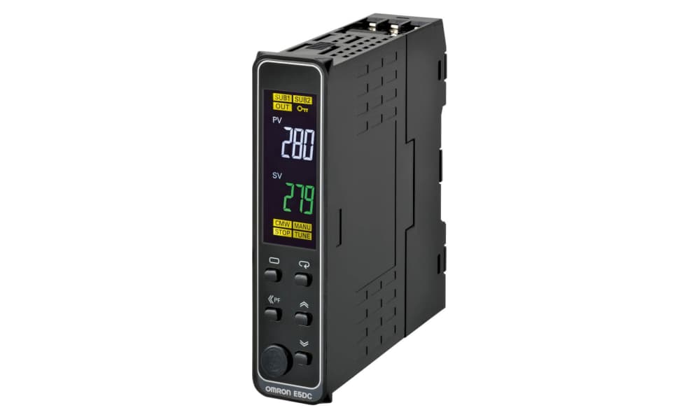 Omron E5DC-RX2ASM-000, E5DC DIN Rail, Panel Mount PID Temperature Controller, 48 x 48mm, 2 Output Relay, 100 → 240 V ac Supply Voltage