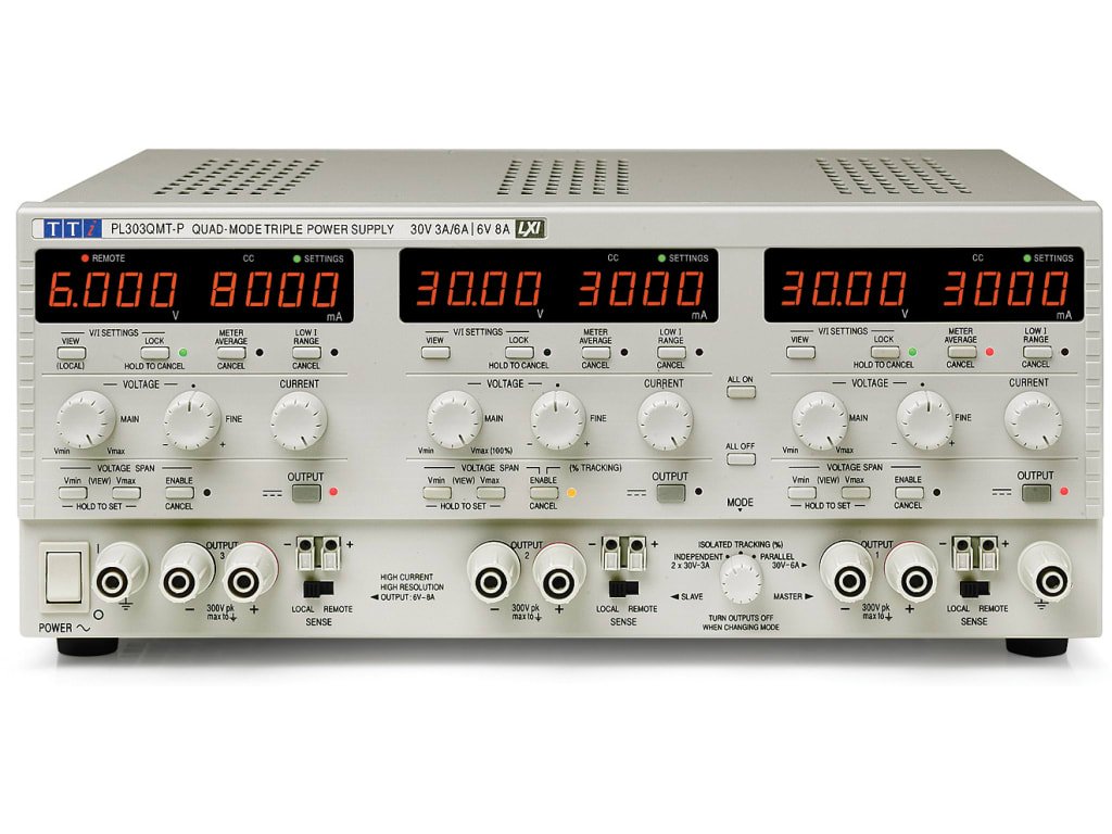 TTi PL303QMT-P(G)  | Bench System DC Power Supply | Triple 0-30V/0-3A,0-6V/0-8A USB/RS232/LAN(LXI)/GPIB - generaltechuae