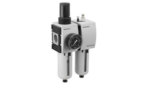 AVENTICS R412009307 G 1 Filter Regulator Lubricator, Semi Automatic Drain, 5μm Filtration Size - With Pressure Gauge