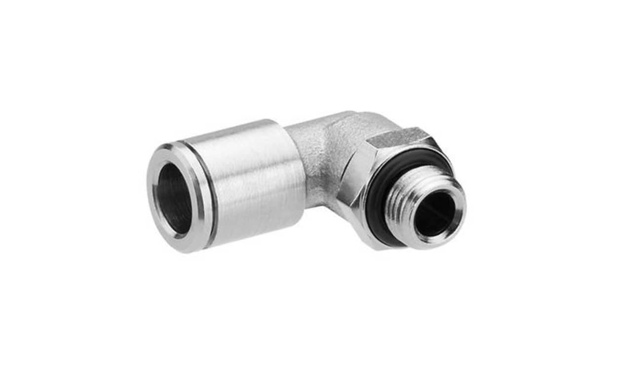AVENTICS 1823391714 QR2-S-RVT Series Elbow Fitting, G 1/4 to Push In 6 mm, Threaded Connection Style