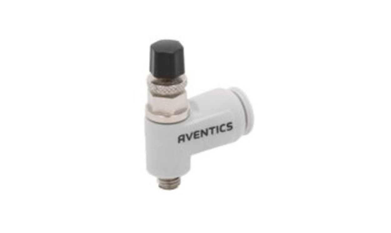 AVENTICS 0821200128 CC04 Series Tube Flow Valve, 4mm Tube Inlet Port x M5 Male Outlet Port