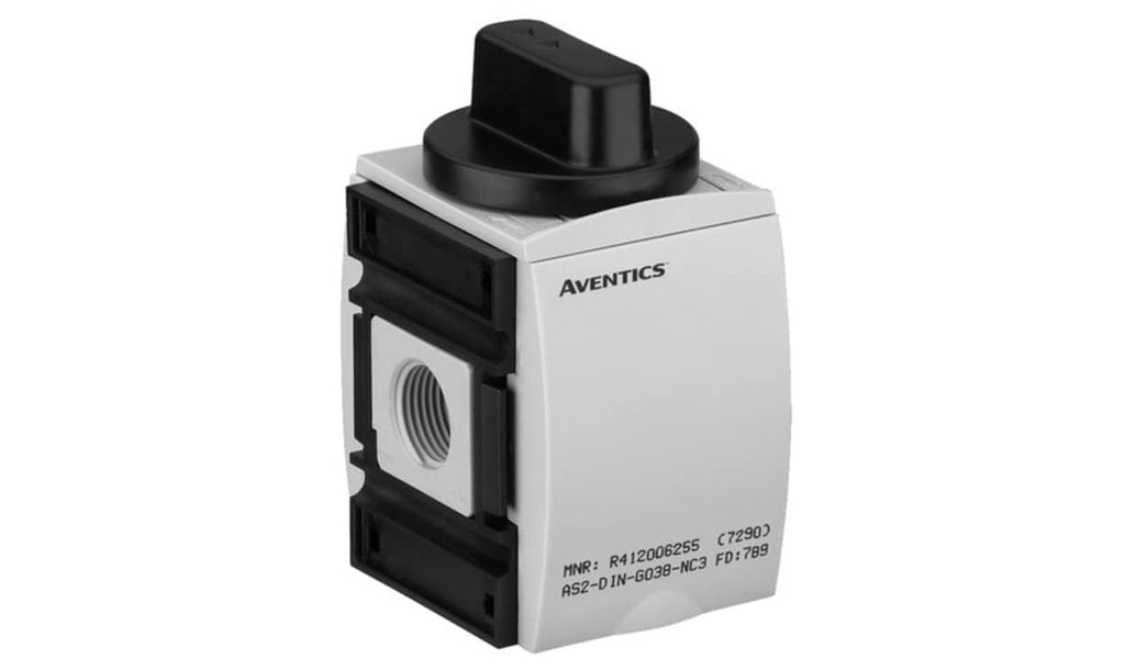 AVENTICS R412006260 Rotary Knob 3/2 Pneumatic Manual Control Valve AS2-SOV Series, G 1/4, 1/4in, III B - generaltechuae