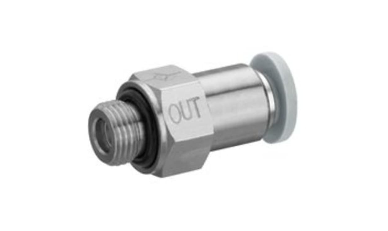 AVENTICS R412005566 QR1-ANR Non Return Valve G 1/8 Female Inlet, 6mm Tube Inlet, G 1/8 Male Outlet, 6mm Tube Outlet, 0.8 - generaltechuae