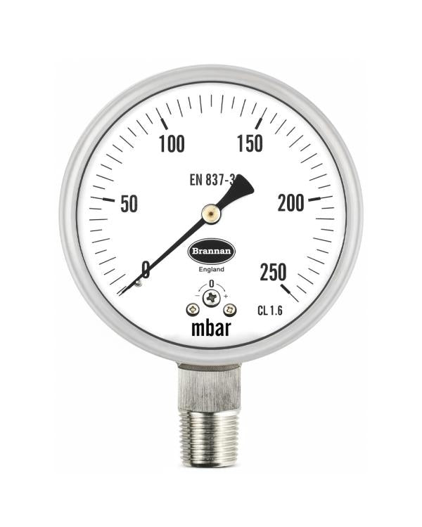 Brannan CAP001 | Capsule Pressure Gauge | 0-25 to 0-600 mbar, 1.6% or 2.5% - generaltechuae