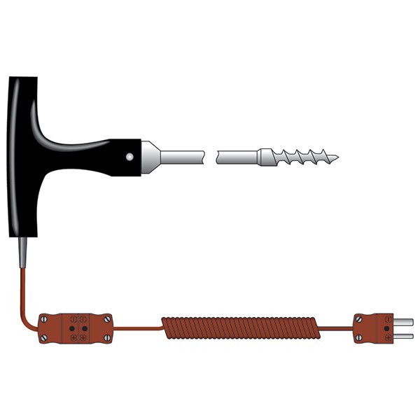 ETI 337-175 | Corkscrew Temperature Probe | Type T, coiled lead, Ø8 x 100 mm - generaltechuae
