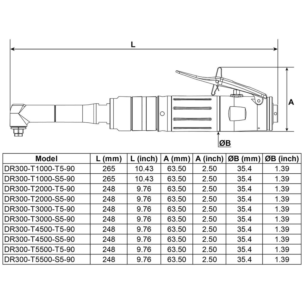 Desoutter DR300-T5500-S5-90 | Pneumatic Drill