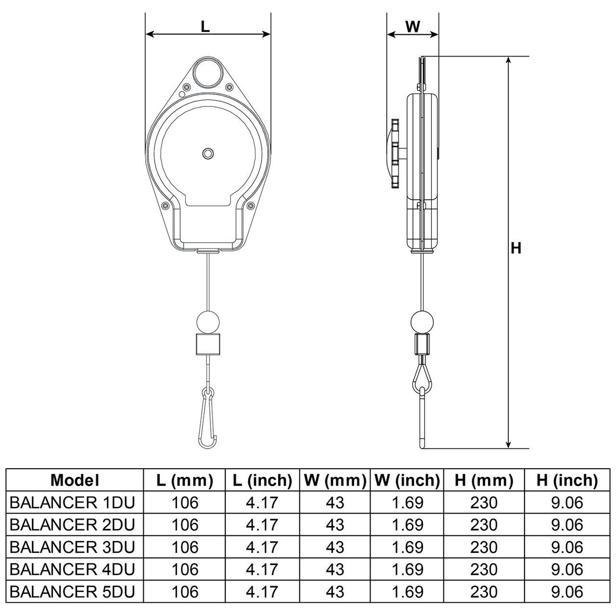 Desoutter BALANCER 2DU 0,5-1KG RETRACTOR | Retractor Balancer