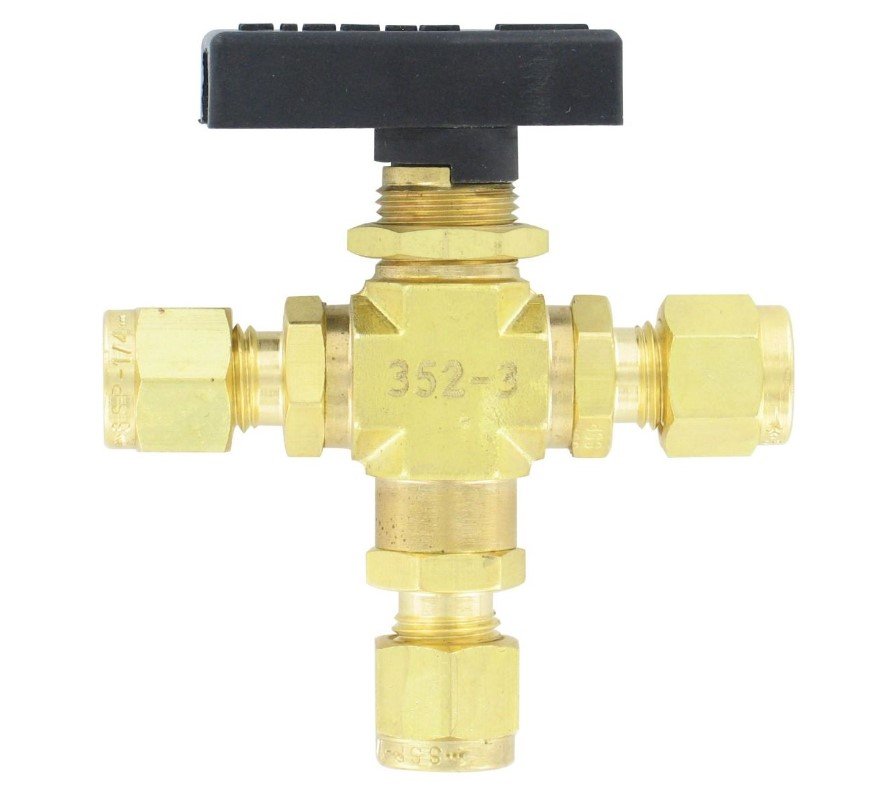 Dwyer Instruments 3MSV-BD220 | Compact 3-way ball valve | Brass | 1/4" tube | 3.18 mm orifice - generaltechuae