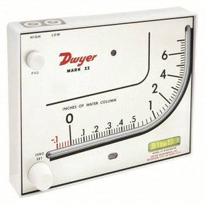 DWYER Analog Manometer | Range  0 to 7 in wc | Inclined Vertical | 10 psi Max., 140°F Max Op Temp, Blue - generaltechuae