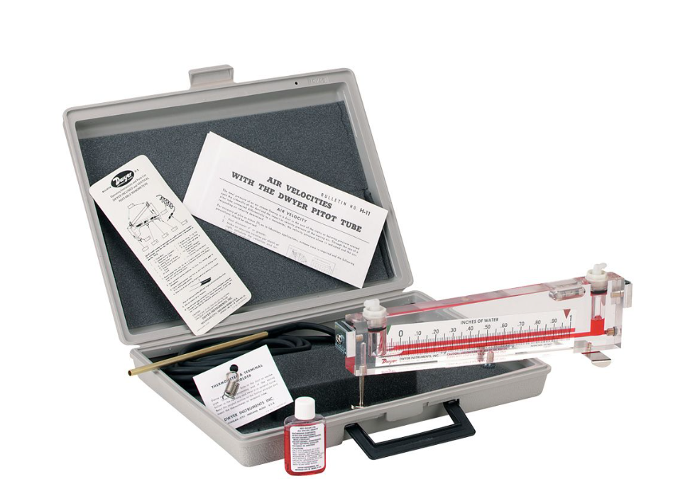 Dwyer Instruments 109 | Solid plastic portable gage | Range .20-0-3.0" w.c. | .02 Minor div. | 8-3/4" Scale | Plastic carrying case - generaltechuae
