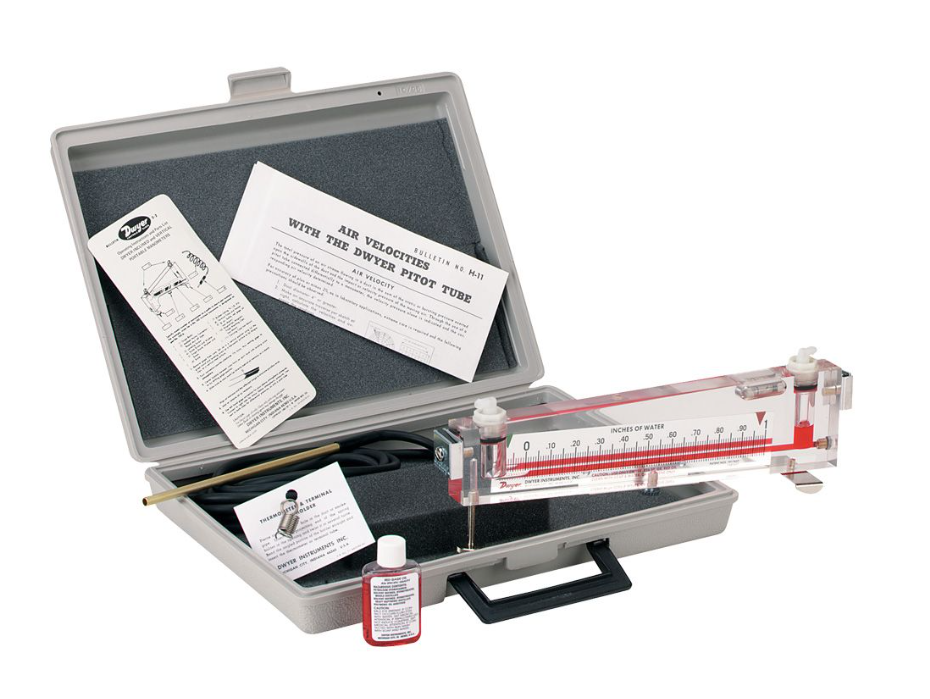 Dwyer Instruments 115 | Solid plastic portable gage | Range .05-0-.25" w.c. | .005 Minor div. | 6" Scale | Plastic carrying case - generaltechuae