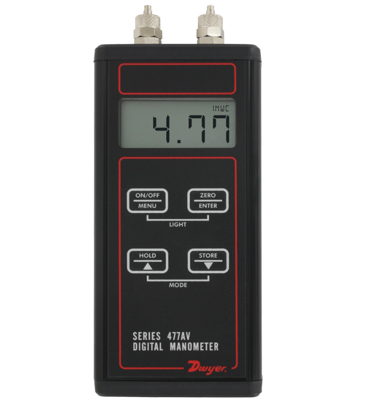Dwyer Instruments 477AV-1 | Digital manometer | Range 0-20.00" w.c. | Air velocity/flow modes - generaltechuae
