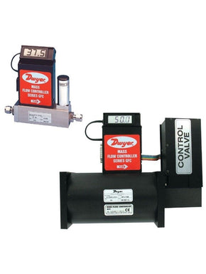 Dwyer Instruments GFC-1103 | Gas mass flow controller | Range 0-50 mL/m. Specified flow Range is for an equivalent flow of nitrogen at 70°F (21°C) @ 760 mm Hg | 1/4" compression fitting