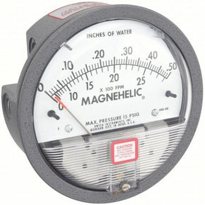 DWYER Differential Pressure Gauge | Range 0 to 0.5 in wc | 1/8 in NPT Female | Dual Single-Side or Back | With Air Velocity - generaltechuae