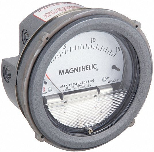 DWYER Differential Pressure Gauge | Range 1 to 0 to 1 in wc | 1/8" NPT Female | Dual Single-Side or Back - generaltechuae