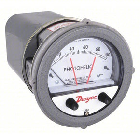 DWYER Differential Pressure Gauge & Switch | 0 to 100 in wc | 1/8 in NPT Female | Single-Side, DPDT, - generaltechuae