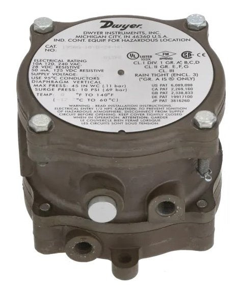 Dwyer Instruments 1950G-10-B-24-NA | Differential Pressure Switch | Explosion Proof | 3-11in w.c. - generaltechuae
