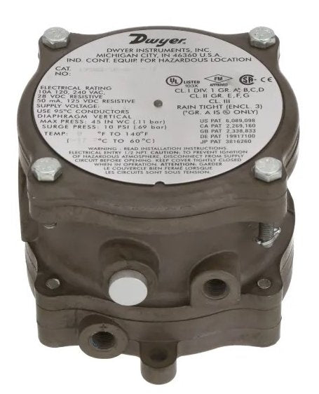 Dwyer Instruments 1950G-20-B-24-NA | Differential Pressure Switch | Explosion Proof | 4-20in w.c. - generaltechuae
