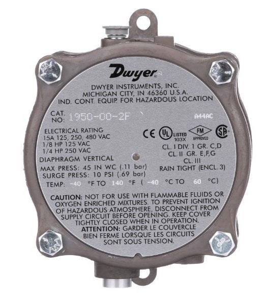Dwyer Instruments 1950P-50-2F | Differential Pressure Switch | 15-50 psid;1/8" NPT F;Explosion Proof - generaltechuae