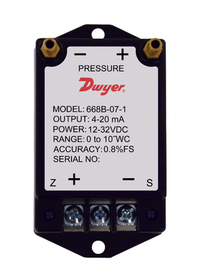Dwyer Instruments 668B-06-2 | Differential Pressure Transmitter | -06-2;Front Connection;0-10 VDC;0-5in w.c. - generaltechuae