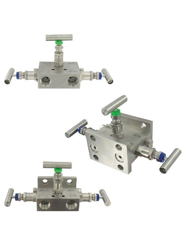 Dwyer Instruments BBV-1D | Double flanged 3-valve block manifold | 316SS - generaltechuae