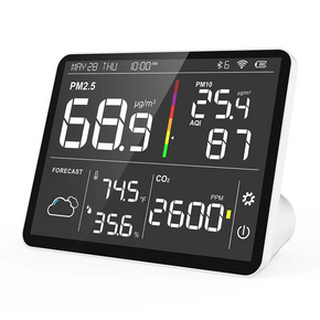 Elitech Temtop M100 | Air Quality Monitor |  8 In 1 Design CO2 PM2.5 AQI Monitor Weather Station Your Home Air Station - generaltechuae