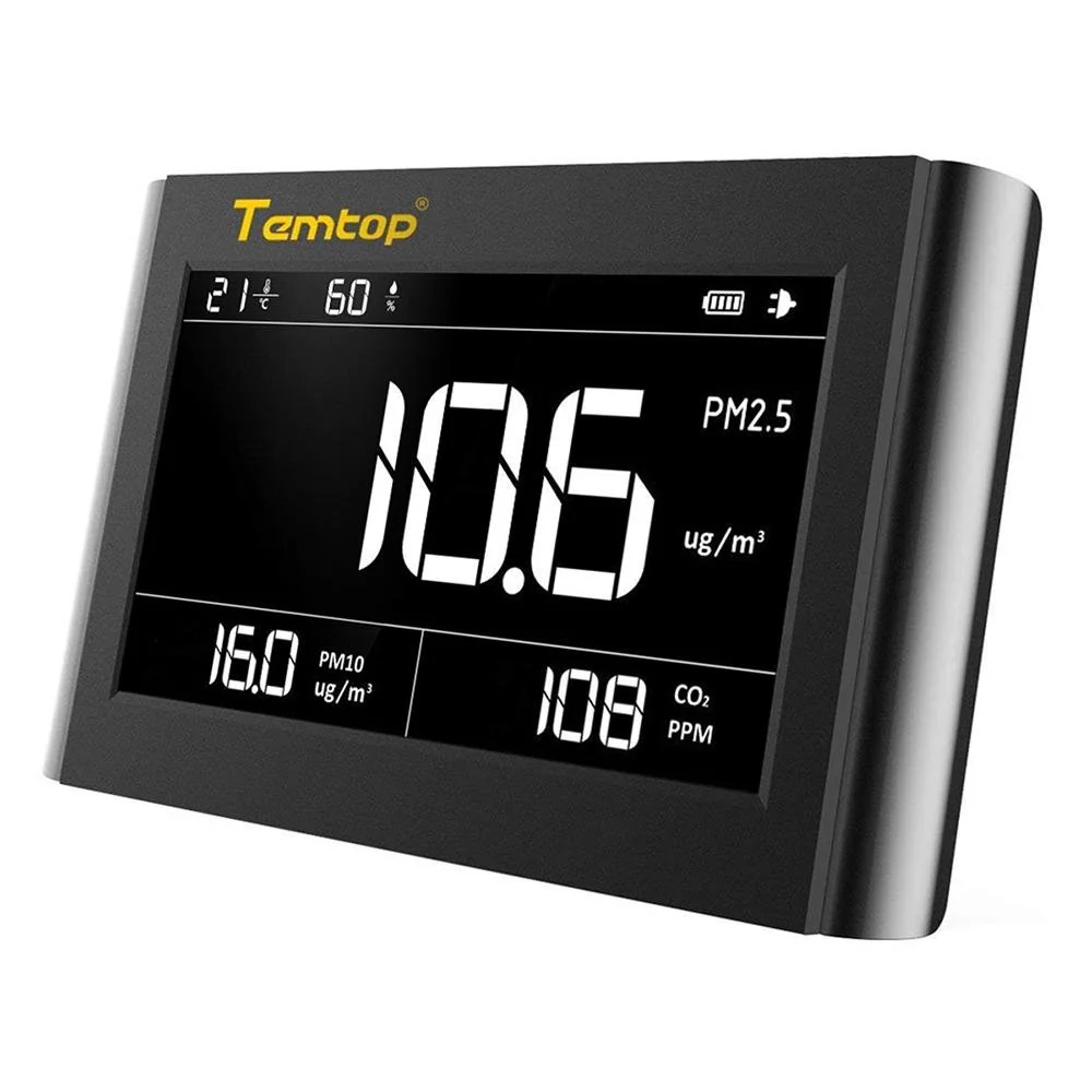 Temtop P1000 | CO2 Air Quality Monitor | PM2.5 PM10 Tabletop Detector - generaltechuae