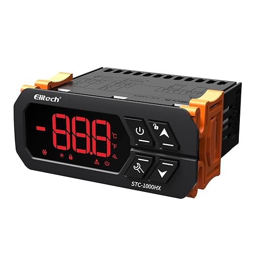 Elitech STC-1000HX  | Temperature Controller ℉/℃ Fahrenheit Celsius Switchable |  Origin Digital 110V Thermostat 2 Relays Upgraded From STC-1000 New Panel 30% Larger - generaltechuae