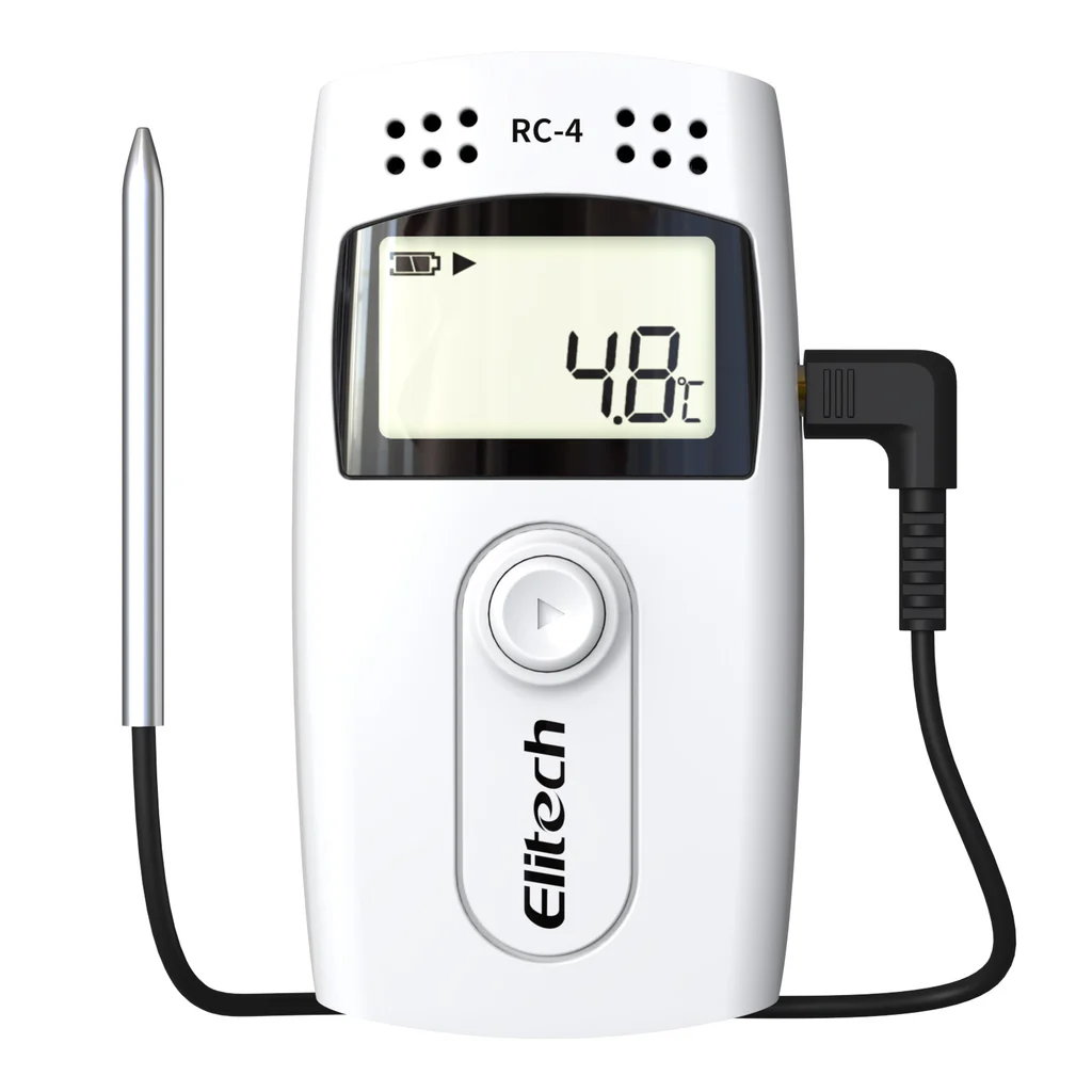 Elitech RC-4 | Temperature Data Logger | With External Temp Sensor Audio Alarm - generaltechuae