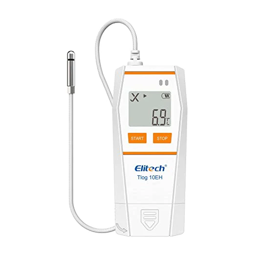 Elitech Tlog 10EH | Digital Temperature Data Logger | Reusable Temperature Recorder | PDF Report USB Port | 32000 Points | With External Temperature & Humidity Probe - generaltechuae